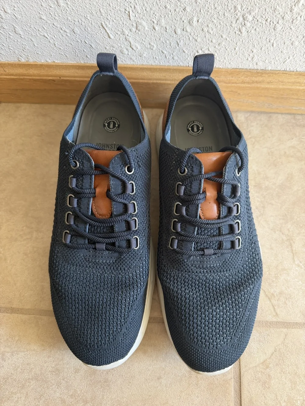 Johnston & Murphy Men's Knit Casual Sneakers in Navy Blue